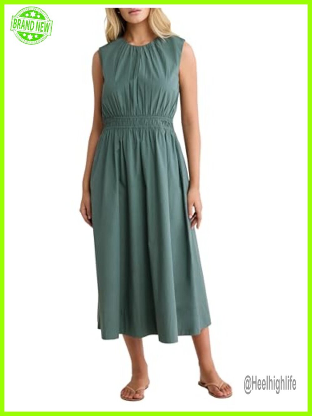 NIC+ZOE Cotton Poplin Sleeveless Fit & Flare Midi Dress
